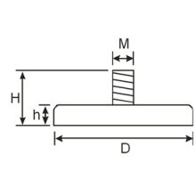 Magnet Neodim tip oală Ø10 mm filet exterior