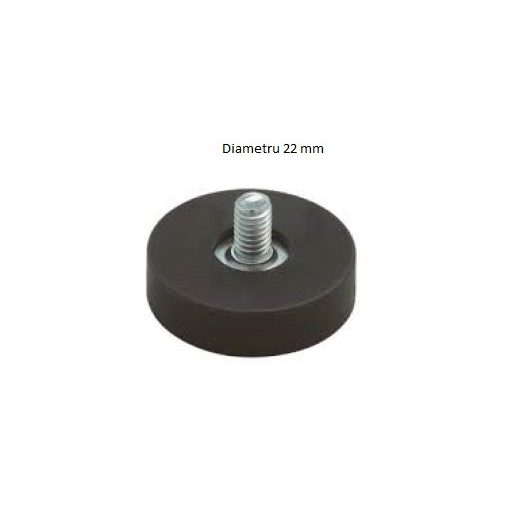 Magnet Neodim tip oala cauciucat Ø 22 mm filet exterior