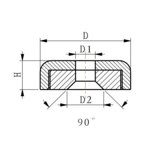 Magnet Neodim tip oală Ø36 mm cap înecat