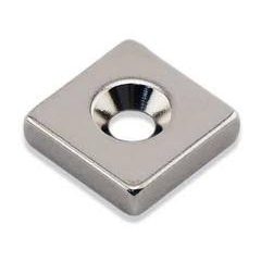 Magnet Neodim bloc  20x20x5 mm N35 cu orificiu