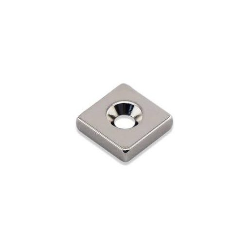 Magnet Neodim bloc  20x20x5 mm N35 cu orificiu