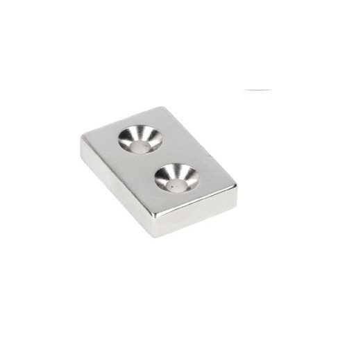 Magnet Neodim bloc  30x20x5 mm N48 cu orificiu