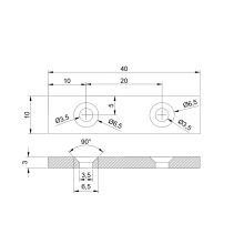 Magnet Neodim bloc  40x10x3 mm N48
