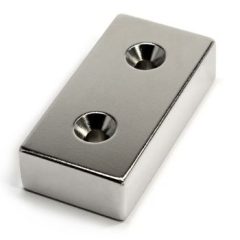 Magnet Neodim bloc 40x20x10 mm N48 cu orificiu