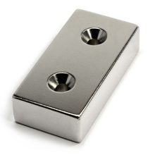Magnet Neodim bloc 40x20x10 mm N48 cu orificiu