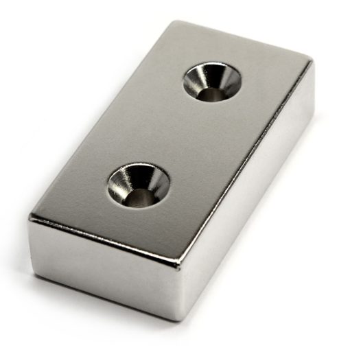 Magnet Neodim bloc 40x20x10 mm N48 cu orificiu