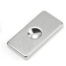 Magnet Neodim bloc  40x20x5 mm N48 cu orificiu