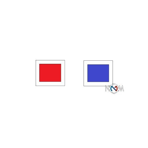 Simbol magnetic colorat pătrat 2x2 cm 