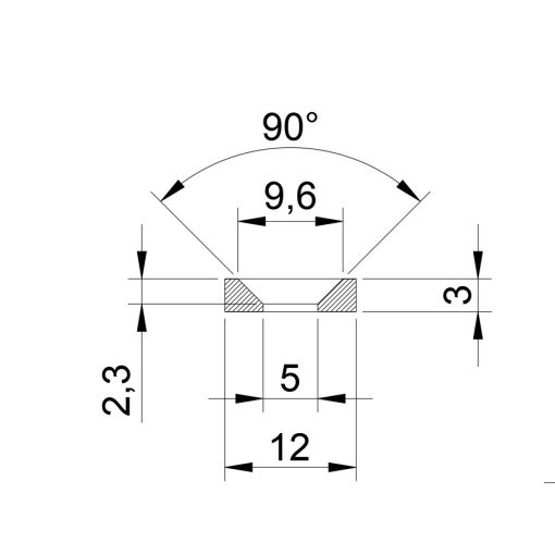 Magnet Neodim inel  12x5x3 mm N48