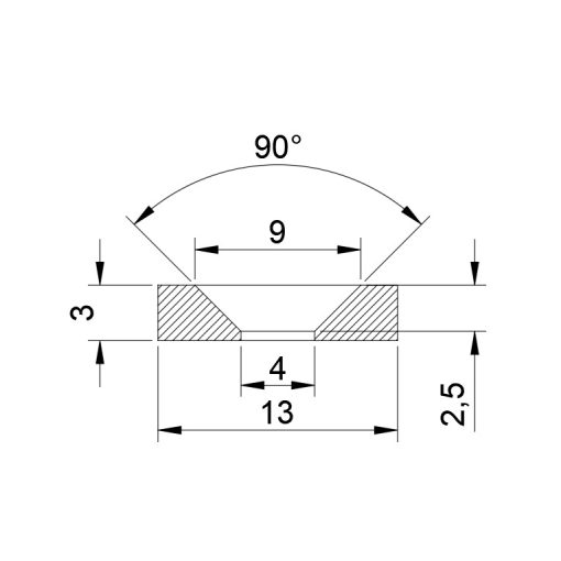 Magnet Neodim inel  13x4x3 mm N48