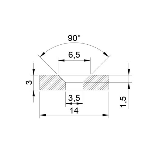 Magnet Neodim inel  14x3.5x3 mm N48