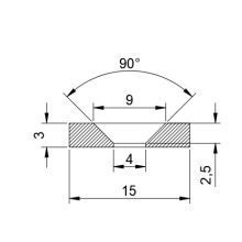 Magnet Neodim inel  15x4x3 mm N48