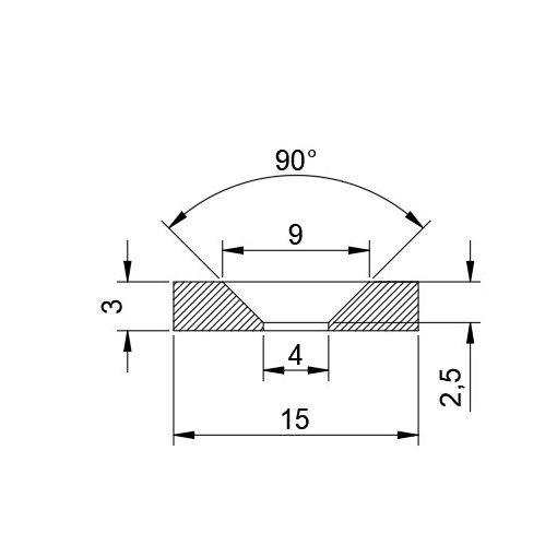 Magnet Neodim inel  15x4x3 mm N48
