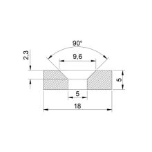 Magnet Neodim inel  18x5x5 mm N48