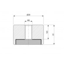 Magnet Neodim tip oală Ø20 mm